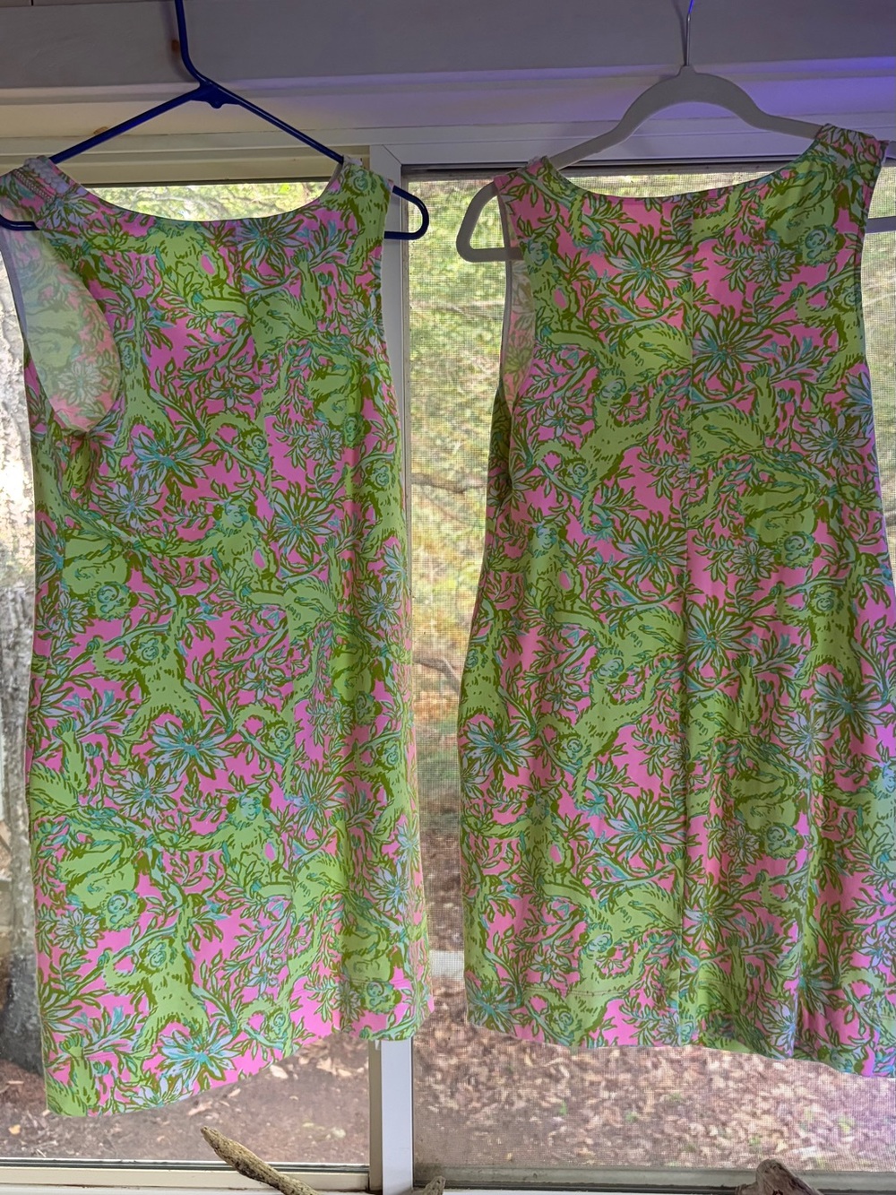 Lilly Pulitzer Pink & Green Floral Sleeveless Shift  Dress One Dress